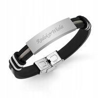 Elegancka męska skórzana bransoletka z GRAWEREM