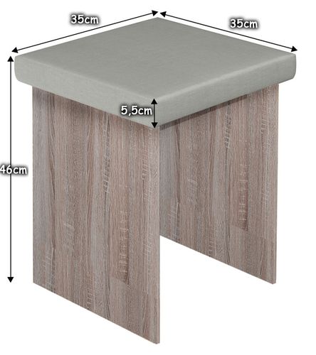 Taboret stołek do toaletki dąb truflowy na Arena.pl