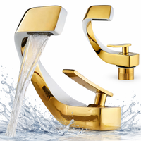 Bateria łazienkowa Umywalkowa Nowoczesny kran stojący Stały Złota / Biała