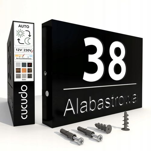 Podświetlany numer domu tabliczka tablica adresowa adres KML LED 30x20 na Arena.pl