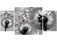 60CM 40CM ZEGAR OBRAZ DMUCHAWCE CZERNI BIELI DRUK PŁÓTNO RAMA