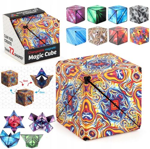 FIDGET CUBE ANTYSTRESOWA KOSTKA MAGNETYCZNA NIEBIESKA PUZZLE MAGIC CUBE na Arena.pl