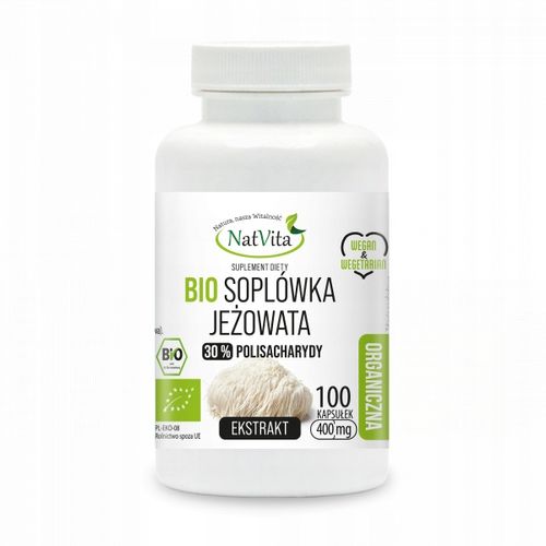 Soplówka Jeżowata BIO Ekstrakt Pamięć Stres Ekologiczna 100 Kaps NatVita na Arena.pl