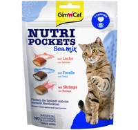 GimCat NUTRI POCKETS ciastka nadziewane przysmak kota SEA MIX RYBY TAURYNA