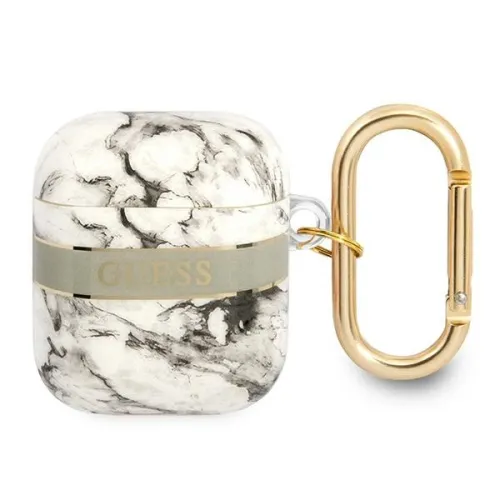 Etui Guess Marble Strap Collection na AirPods 1/2 - szare na Arena.pl