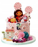 Zestaw Dekoracje na Tort KOCI DOMEK GABI 15 El