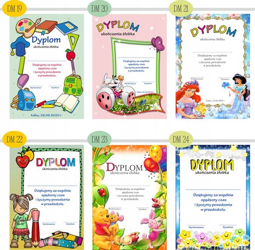 Dyplom UKOŃCZENIA ŻŁOBKA przedszkola A4 druk na Arena.pl