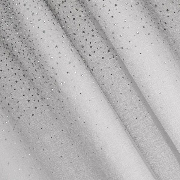 GŁADKA FIRANA ZDOBIONA SREBRNYMI DŻETAMI 140x250 zdjęcie 6