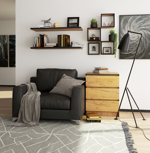 Komoda do salonu K 60 cm 3 szuflady - dąb craft na Arena.pl