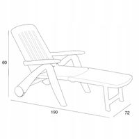 SOLIDNY LEŻAK WŁOSKA LEŻANKA SKŁADANY LEŻAK PLASTIKOWY 5 POZYCJI 2 KOLORY