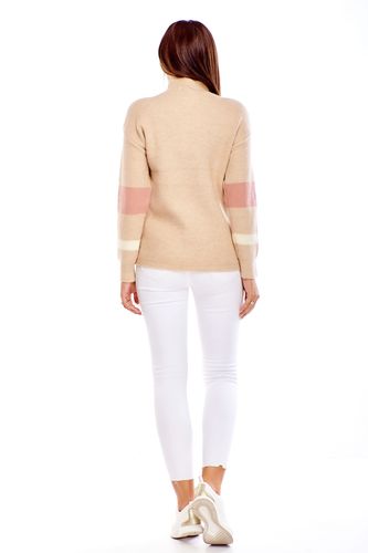 Sweter z golfem - Beżowy U na Arena.pl