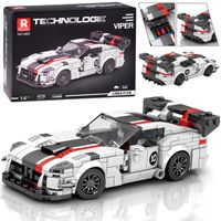 ZESTAW KLOCKI TECHNICZNE  AUTO BIAŁE