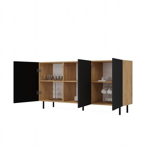 KOMODA KAMA 3 DRZWI ARTISAN/CZERŃ KOMPLET na Arena.pl