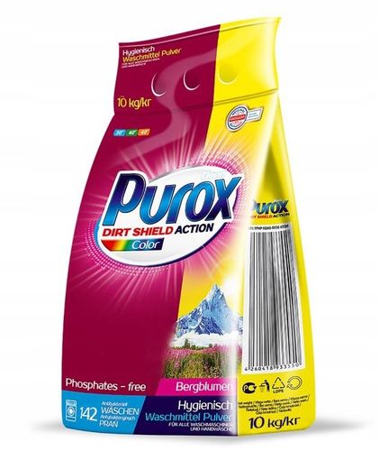 PROSZEK do prania PUROX KOLOR, 10 kg folia, wydajny, ekonomiczny na Arena.pl