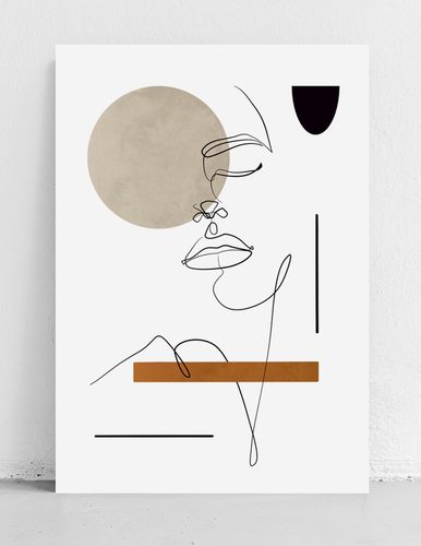 Plakat portret boho linia modern 21x29,7 cm A4 na Arena.pl