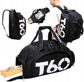 Torba Sportowa Czarna Męska Basen Siłownia Lot Xl