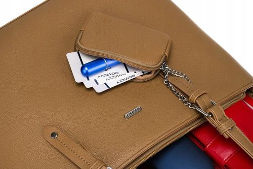 shopperka damska ze skóry ekologicznej z dodatkową portmonetką - rovicky na Arena.pl