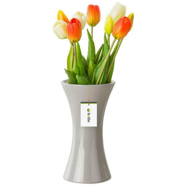 Wazon Ceramiczny Klepsydra  Szary flakon zdjęcie 1