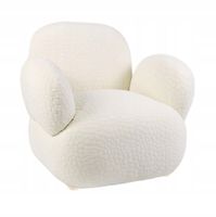Fotel wypoczynkowy designerski SIESTE Ecru tkanina boucle 96,5x90x79 HOMLA