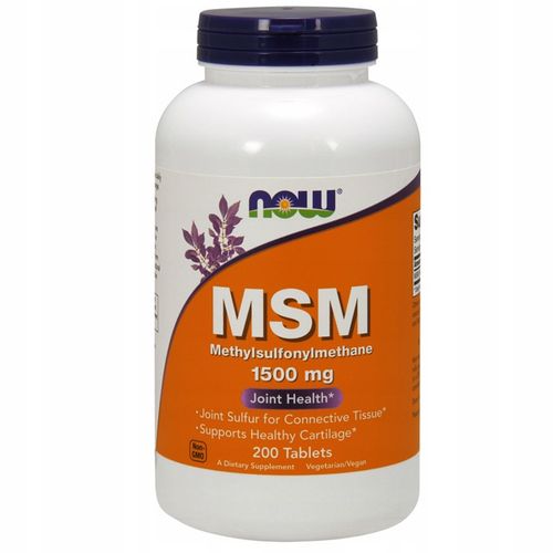 NOW Foods MSM Methylsulphonylmethane 1500mg SIARKA ORGANICZNA STAWY 200tab na Arena.pl