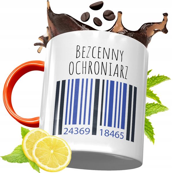 Kubek Pomarańczowy Dla Ochroniarza Prezent Z Nadrukiem Ze Zdjęciem zdjęcie 1