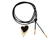 czarny choker z rozpływającym się serduszkiem, wiązany z przodu