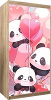 Naklejka samoprzylepna okleina na szafę na wymiar DLA DZIECI SŁODKIE PANDY
