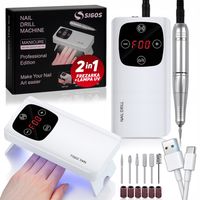 FREZARKA DO PAZNOKCI BEZPRZEWODOWA ZE STACJĄ MANICURE PEDICURE + LAMPA UV