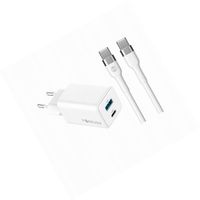 Szybka ładowarka GaN 45W 2 wejścia USB i USB-C z kablem do Realme C21Y 4G