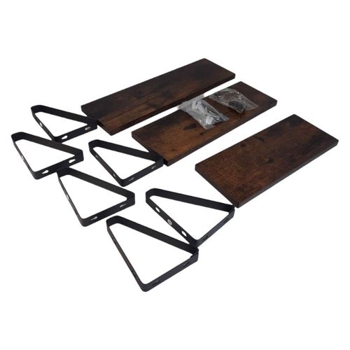 Regał ścienny półka wisząca brązowa 3szt na Arena.pl