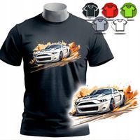 KOSZULKA T-SHIRT MĘSKI WZORY DO WYBORU - SPORTOWE SAMOCHODY WYŚCIGI - S
