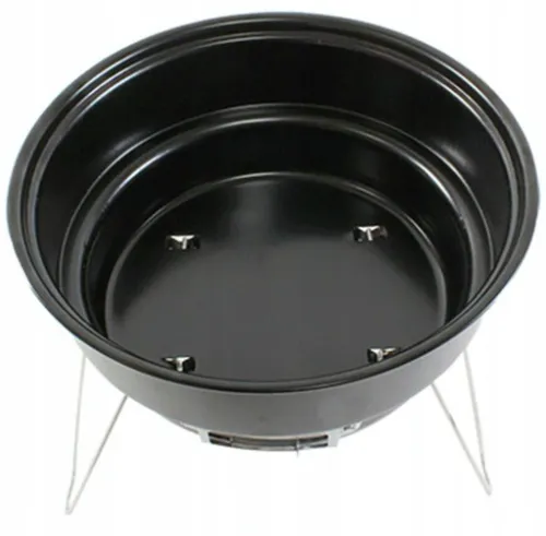 GRILL TURYSTYCZNY SKŁADANY PRZENOŚNY OKRĄGŁY Z UCHWYTEM CZARNY 26CM na Arena.pl