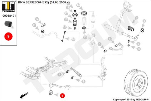 BMW X6 E72 TULEJA WAHACZA PRZEDNIEGO E72 08- na Arena.pl