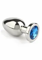mr. steel jeweled plug small stalowy z kryształem, rozmiar s