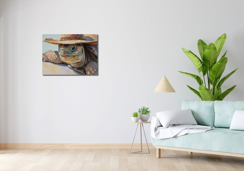 Obraz 70x50cm Żółwi Kapelusznik zdjęcie 2