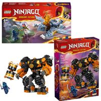 LEGO NINJAGO 71810 Mały smok Riyu i 71810 Robot żywiołu ziemi Cole'a 71806