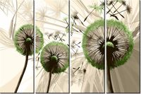 120CM 80 OBRAZ 4 ELEM DMUCHAWCE ZIELENI ŚCIENNY