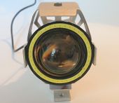Halogen motocyklowy lampa 15W U7 LED z białym ringiem kolor srebrny