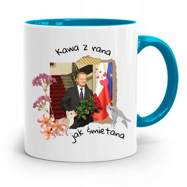 Kubek Błękitny Donald Tusk Po Platforma Prezent zdjęcie 1