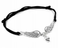 SREBRNA BRANSOLETKA SZNURKOWA SERCE ANIOŁA ZE SREBRA PRÓBY 925