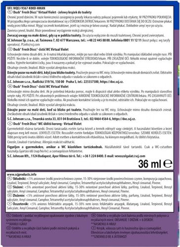 duck fresh discs virtual violet - żelowy krążek do toalety 36ml + aplikator na Arena.pl