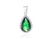 RODOWANY WISIOREK ŁEZKA ZIELONA BIAŁE CYRKONIE