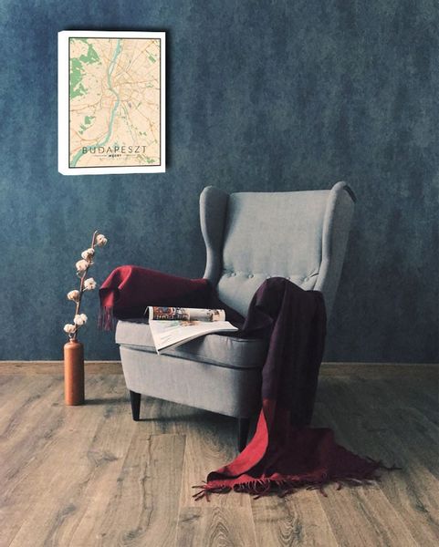 Budapeszt mapa kolorowa - obraz na płótnie 60x80 cm zdjęcie 2