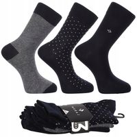 Skarpetki Męskie Bawełniane Wysokie Garniturowe MORAJ Zestaw 3-PARY 39-42