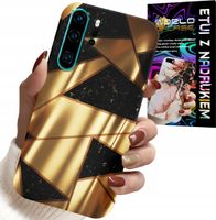 ETUI DO HUAWEI P30 PRO - ZŁOTE ELEGANCKIE WZORY + FOLIA HYDRO