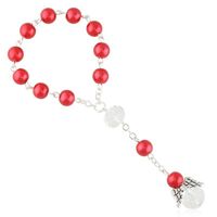 Różaniec dziesiątka z Aniołkiem szklane paciorki