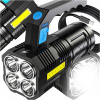 LATARKA TAKTYCZNA WOJSKOWA 2000LM Z AKUMULATOREM WIELOFUNKCYJNA LAMPA USB