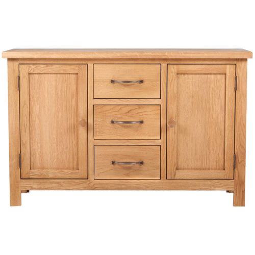 Komoda z 3 szufladami, 110 x 33,5 x 70 cm, lite drewno dębowe na Arena.pl