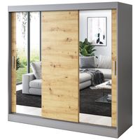 Szafa Przesuwna 200cm SOFIA Antracyt / Artisan Garderoba RÓŻNE KONFIGURACJE