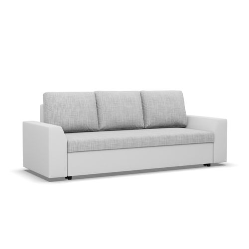 KANAPA LUGO Rozkładana Wygodna Sprężyny BONELL Funkcja Spania SZARY BIAŁY na Arena.pl